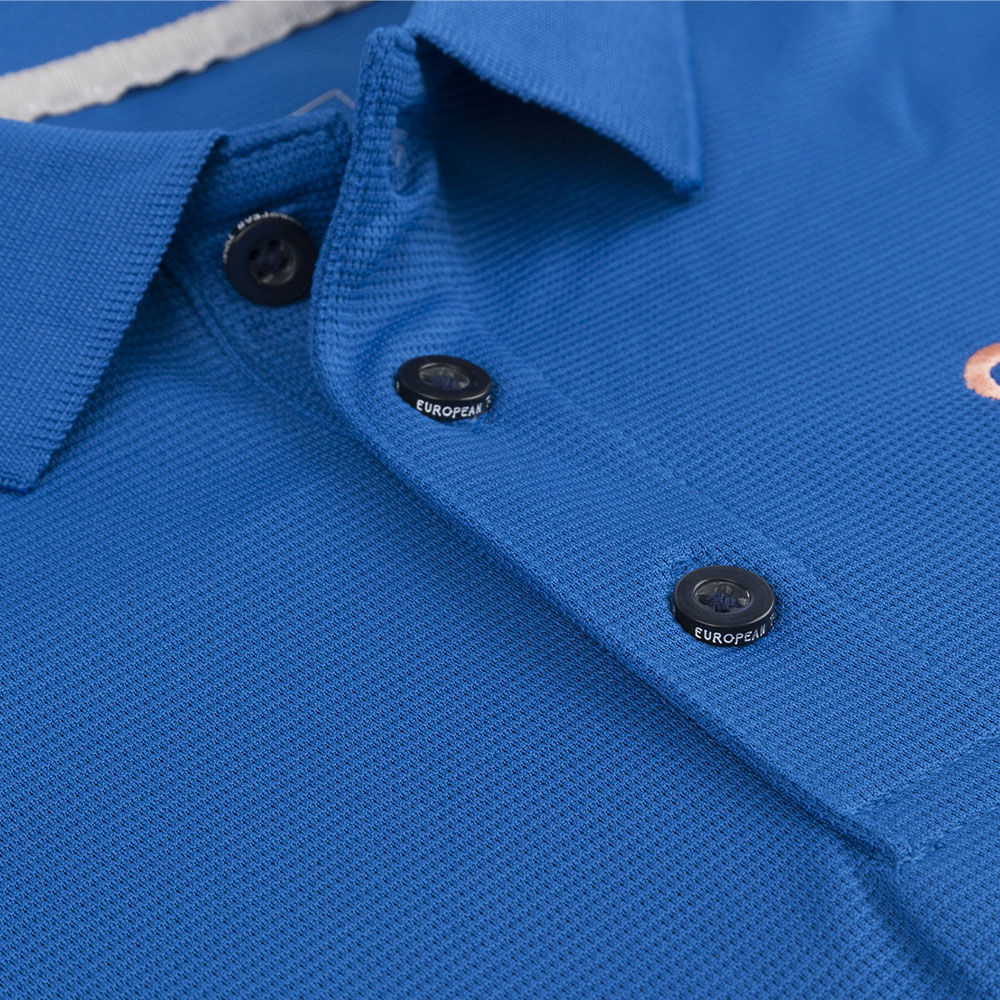 CAZOO Open Men's Plain Polo - Button Close-up Blue