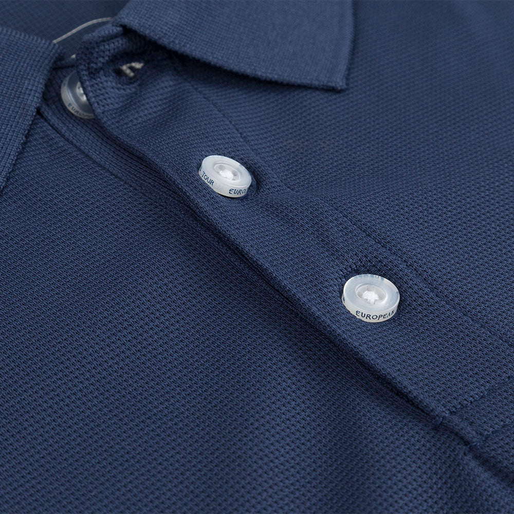 CAZOO Open Men's Plain Polo - Button Close-up Navy