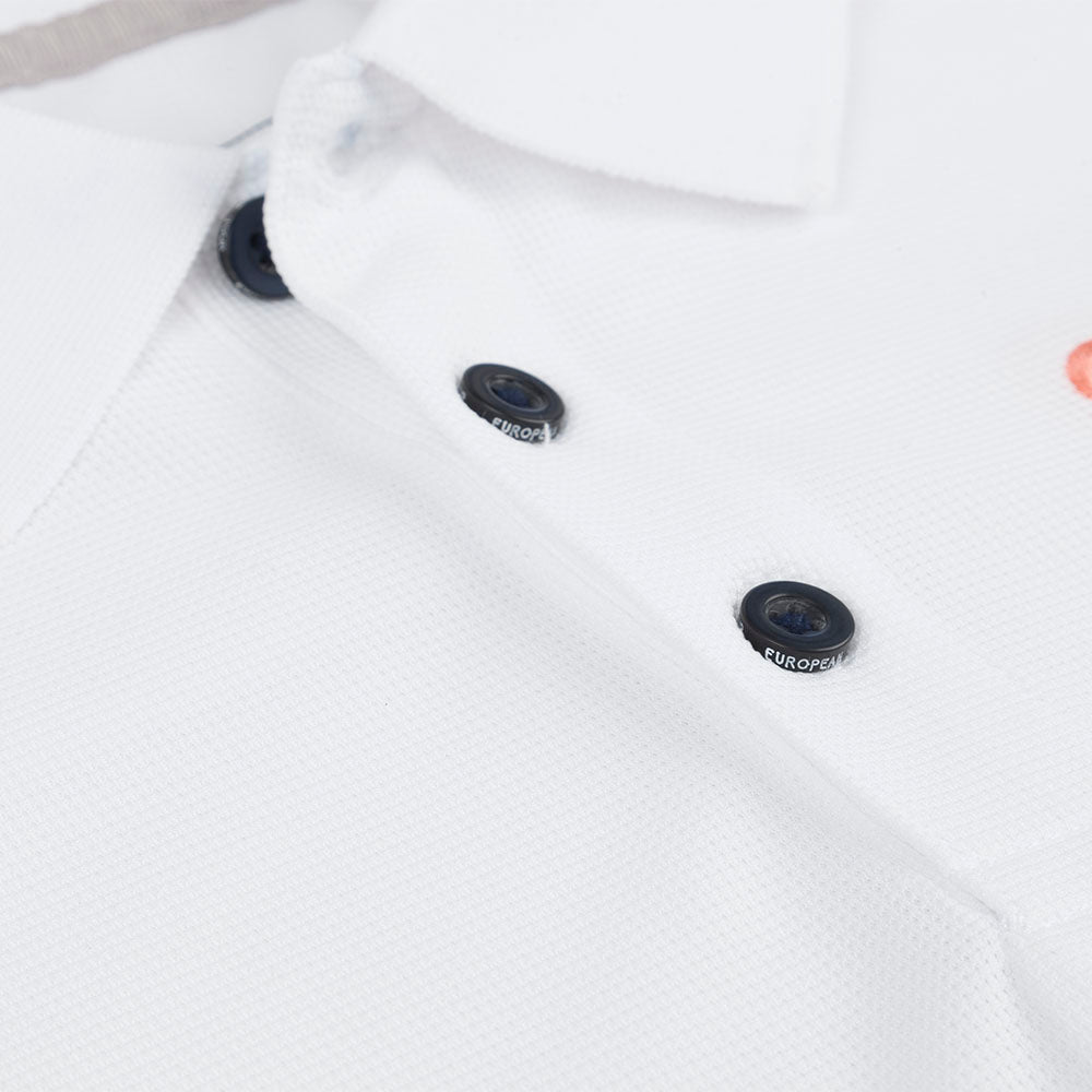 CAZOO Open Men&#39;s Plain Polo - Button Close-up White
