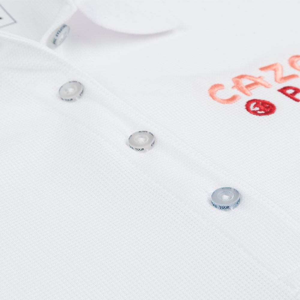 CAZOO Open Women's Carly Polo - Button Close-up White