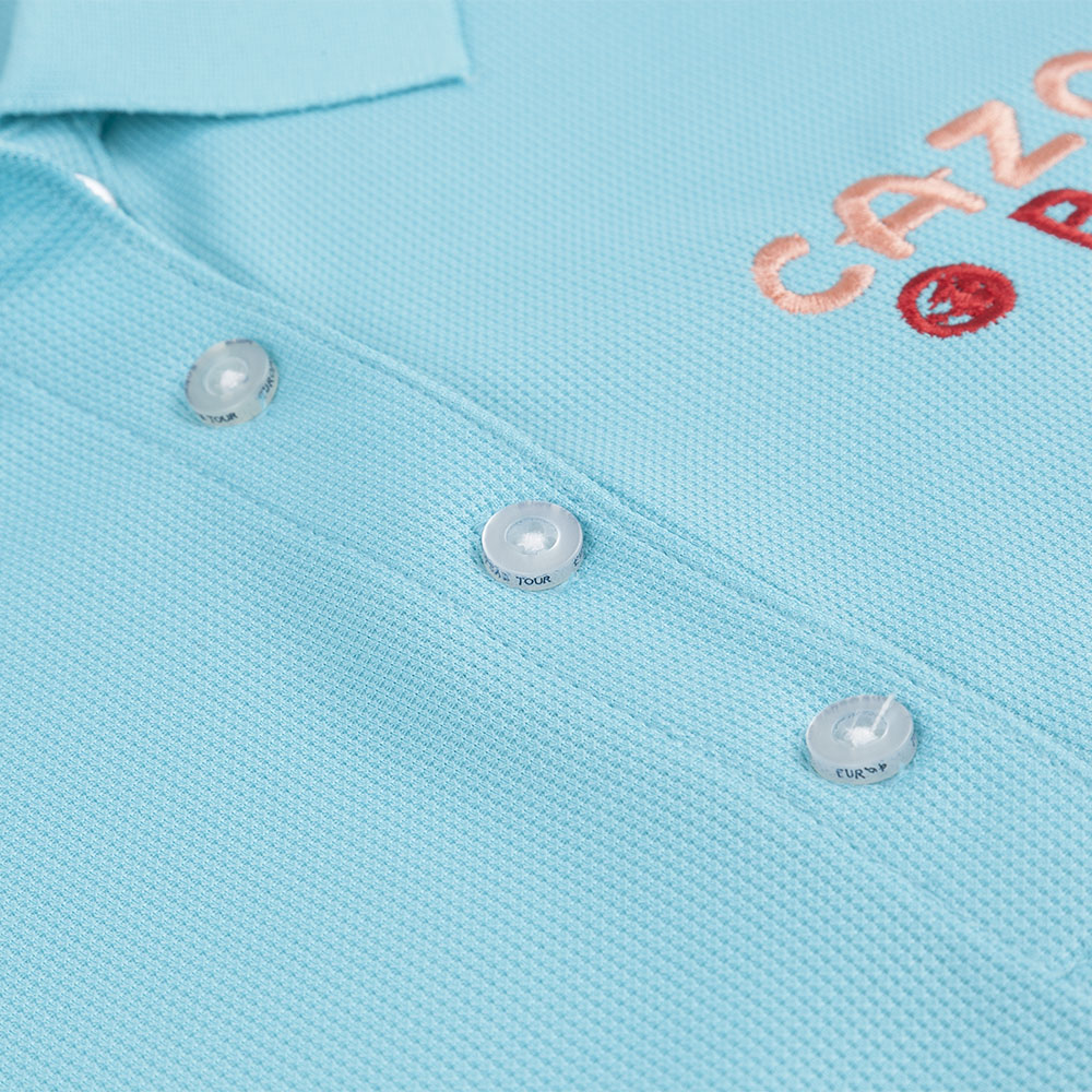 CAZOO Open Women's Carly Polo - Button Close-up Blue