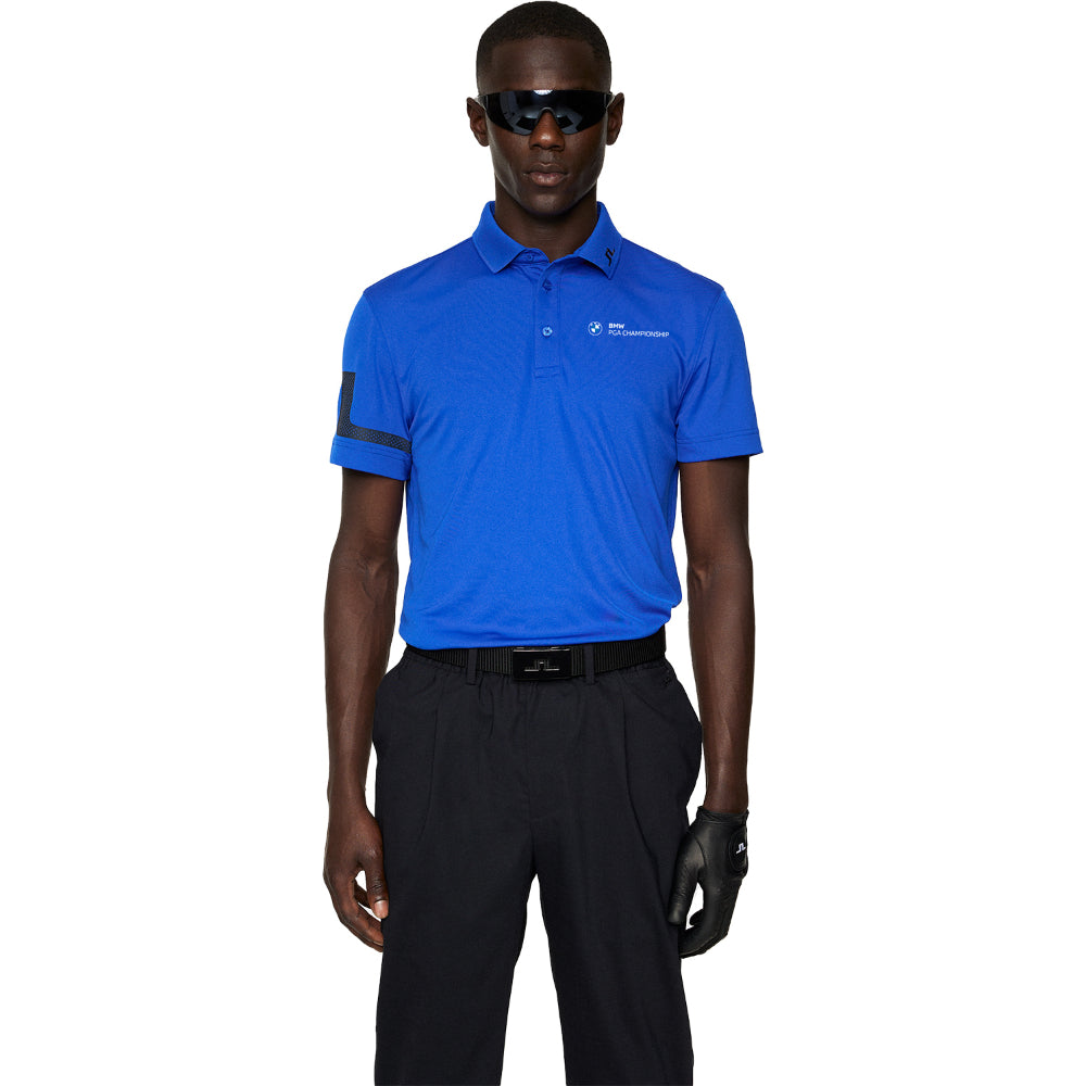 BMW PGA Championship J.Lindeberg Men&#39;s Blue Heath Polo Shirt