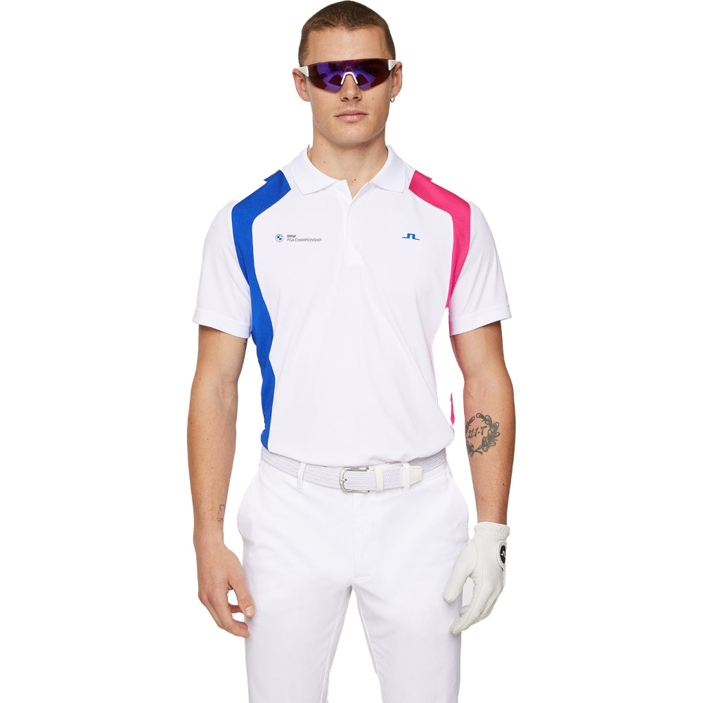 BMW PGA Championship J.Lindeberg Men&#39;s White Legacy Polo Shirt