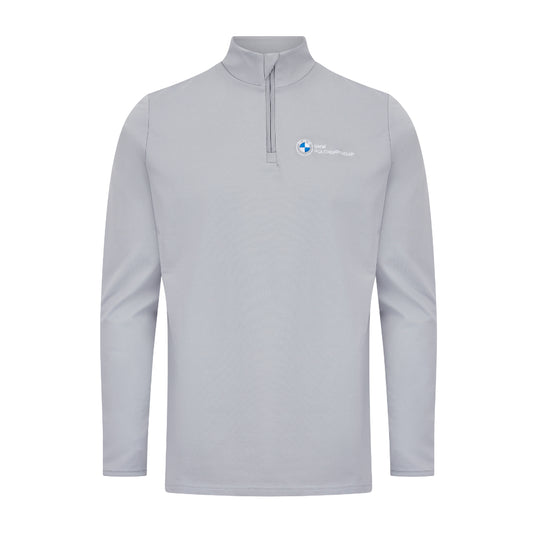 BMW PGA Championship Men's Grey 1/4 Zip Mid Layer - Front