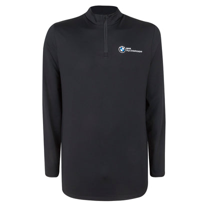 BMW PGA Championship Men's Black 1/4 Zip Mid Layer - Front