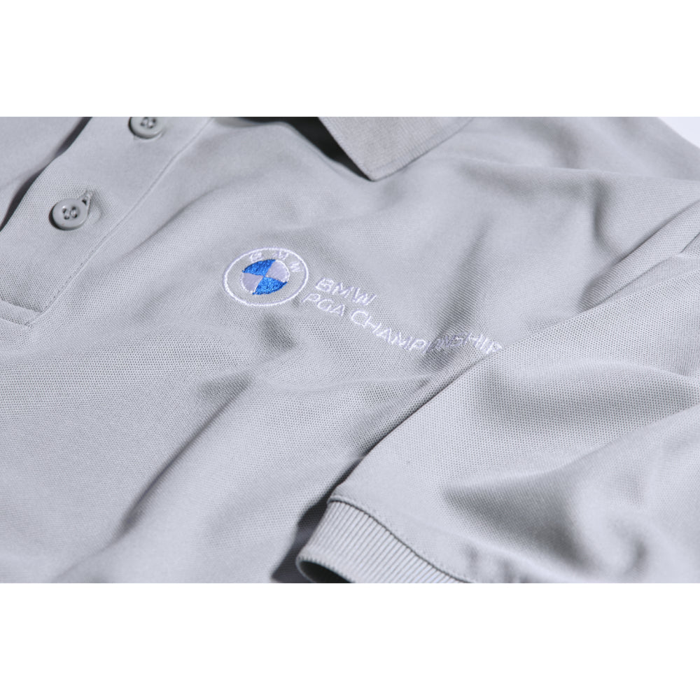 BMW PGA Championship Men&#39;s Grey Polo Shirt - Badge Close-up