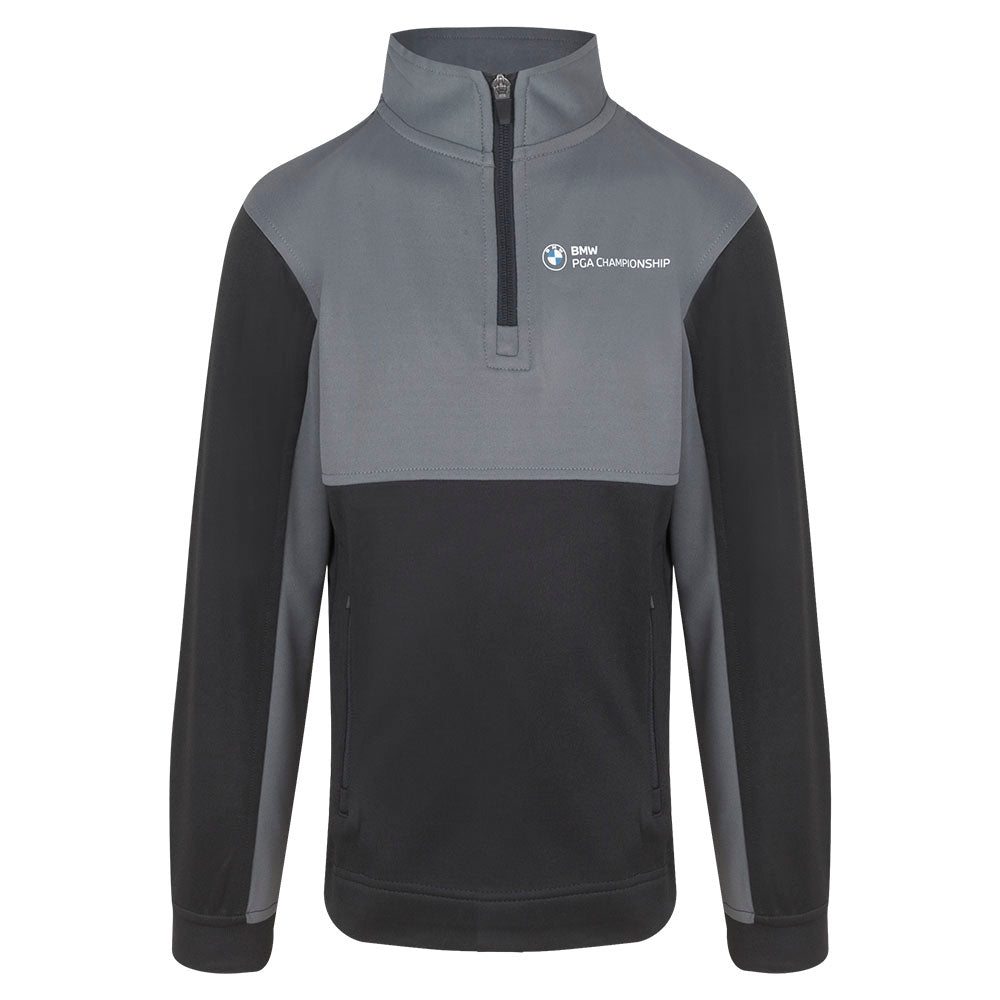 BMW PGA Championship Youth Grey 1/4 Zip Mid Layer