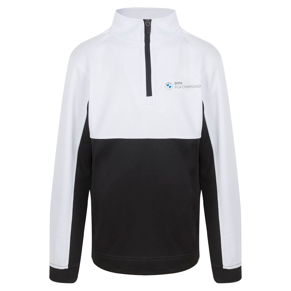 BMW PGA Championship Youth White 1/4 Zip Mid Layer - Front