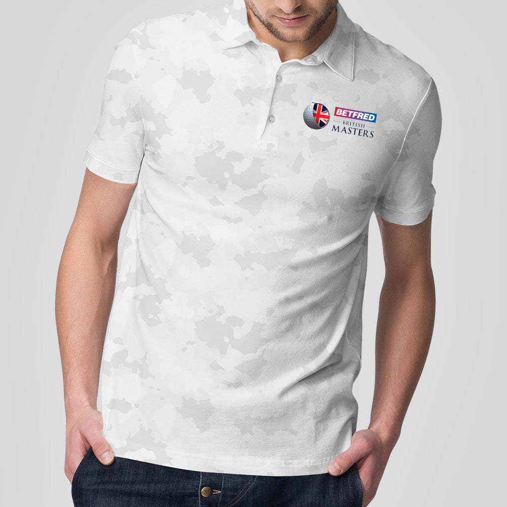 Betfred British Masters Men&#39;s White Camo Polo Shirt