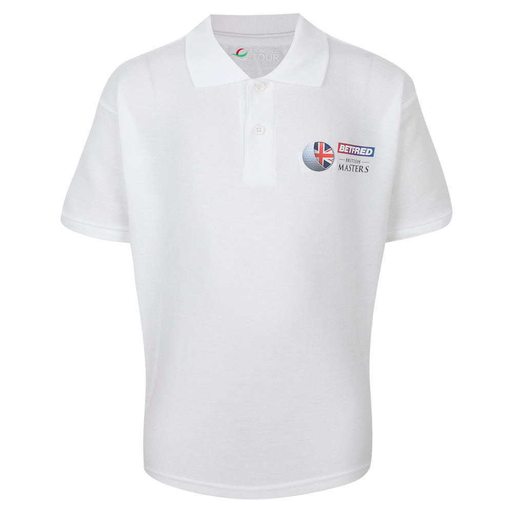 British Masters Youth White Polo - Front