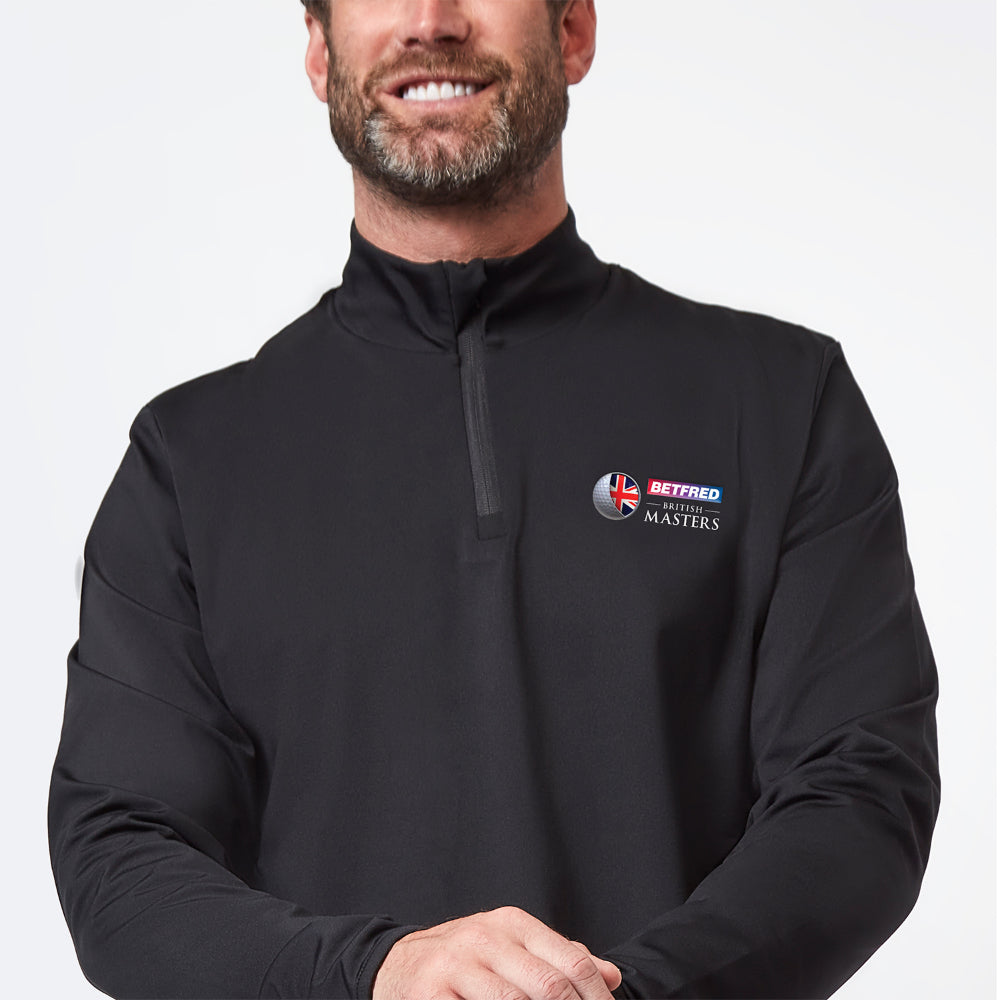 Betfred British Masters Men's Black 1/4 Zip Mid Layer