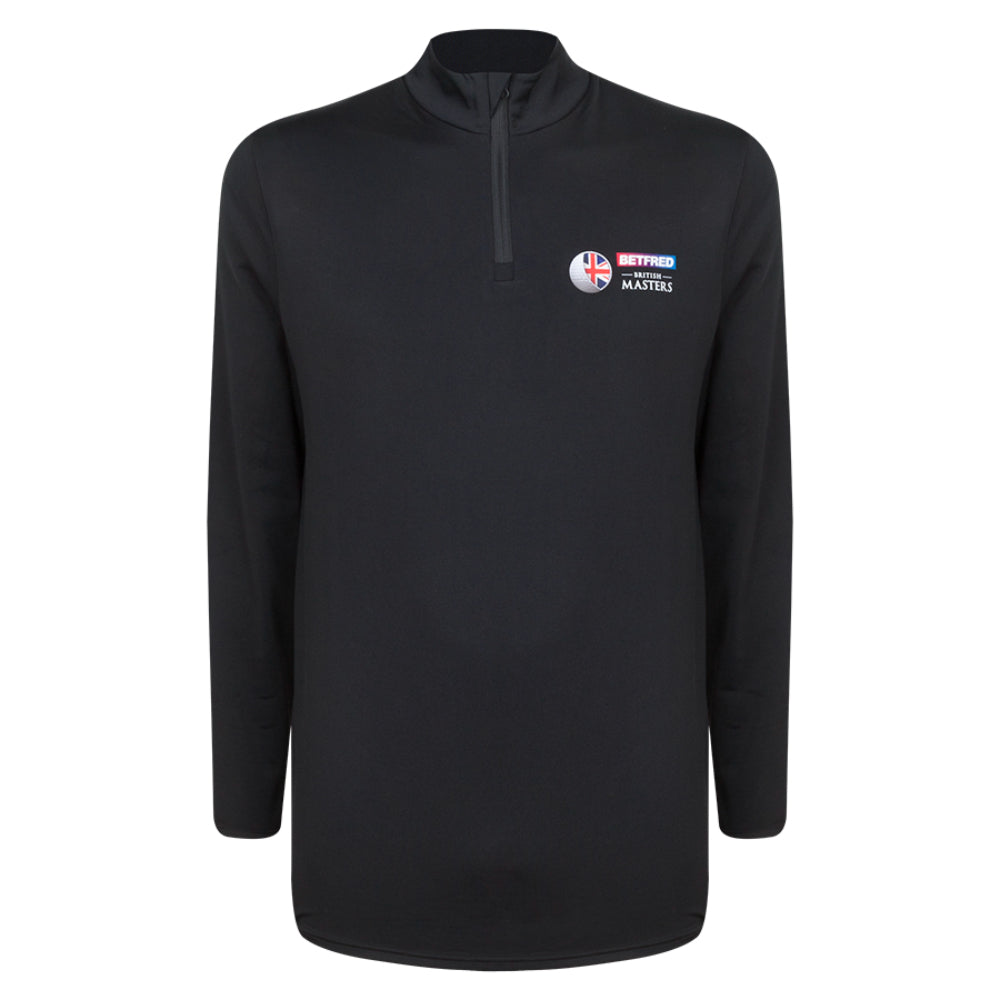 Betfred British Masters Men's Black 1/4 Zip Mid Layer