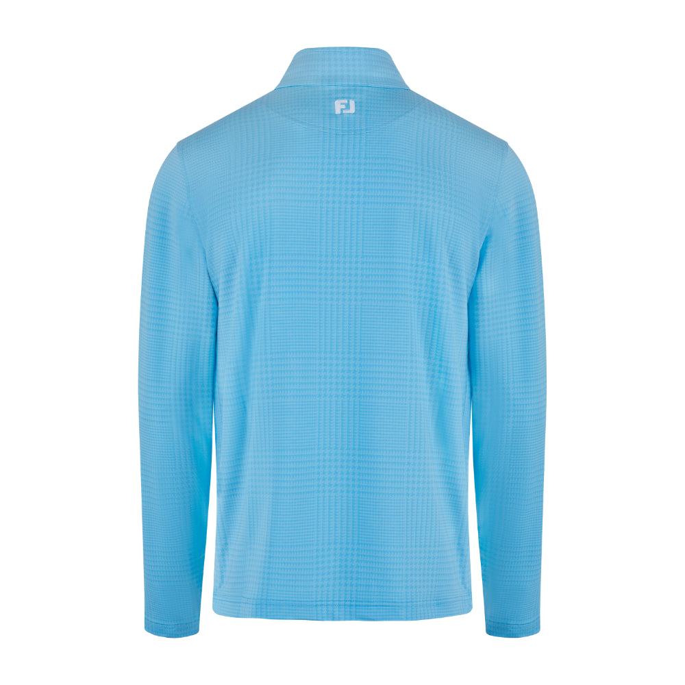 BMW PGA Championship FootJoy Men&#39;s Checked Blue 1/4 Zip Mid Layer