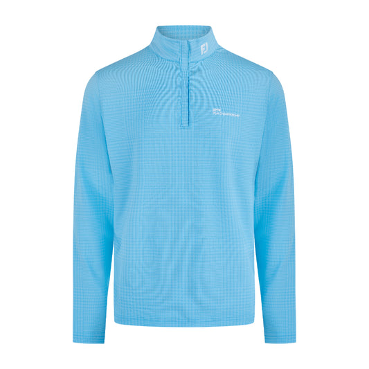 BMW PGA Championship FootJoy Men's Checked Blue 1/4 Zip Mid Layer