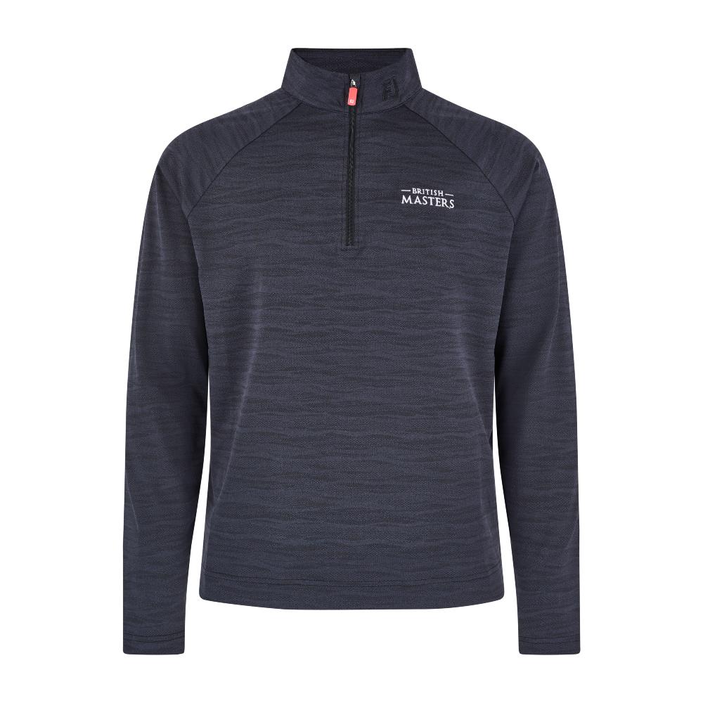 Betfred British Masters FootJoy Men's Black Marl 1/4 Zip Midlayer