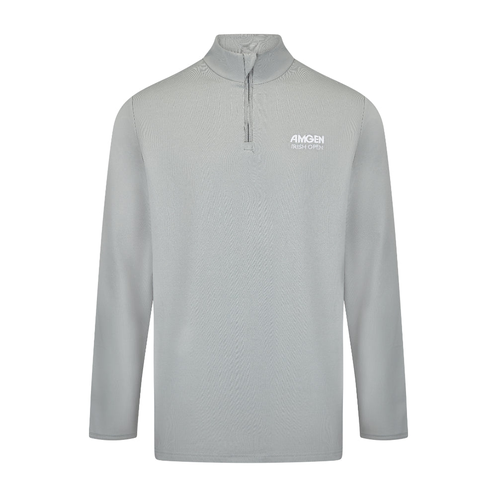 Amgen Irish Open Men's Grey 1/4 Zip Midlayer Front