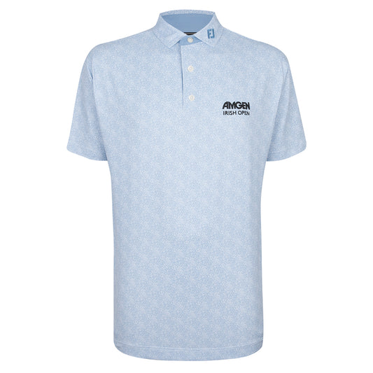 Amgen Irish Open FootJoy Men's Light Blue Pattern Polo Shirt