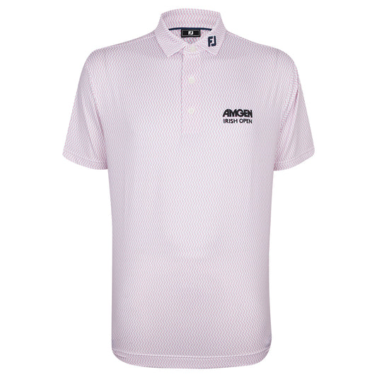 Amgen Irish Open FootJoy Men's Pink Pattern Polo Shirt