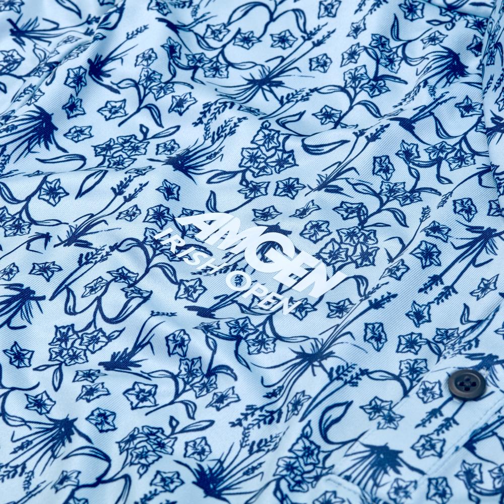 Amgen Irish Open Nike Men's Blue Floral Print Polo Shirt