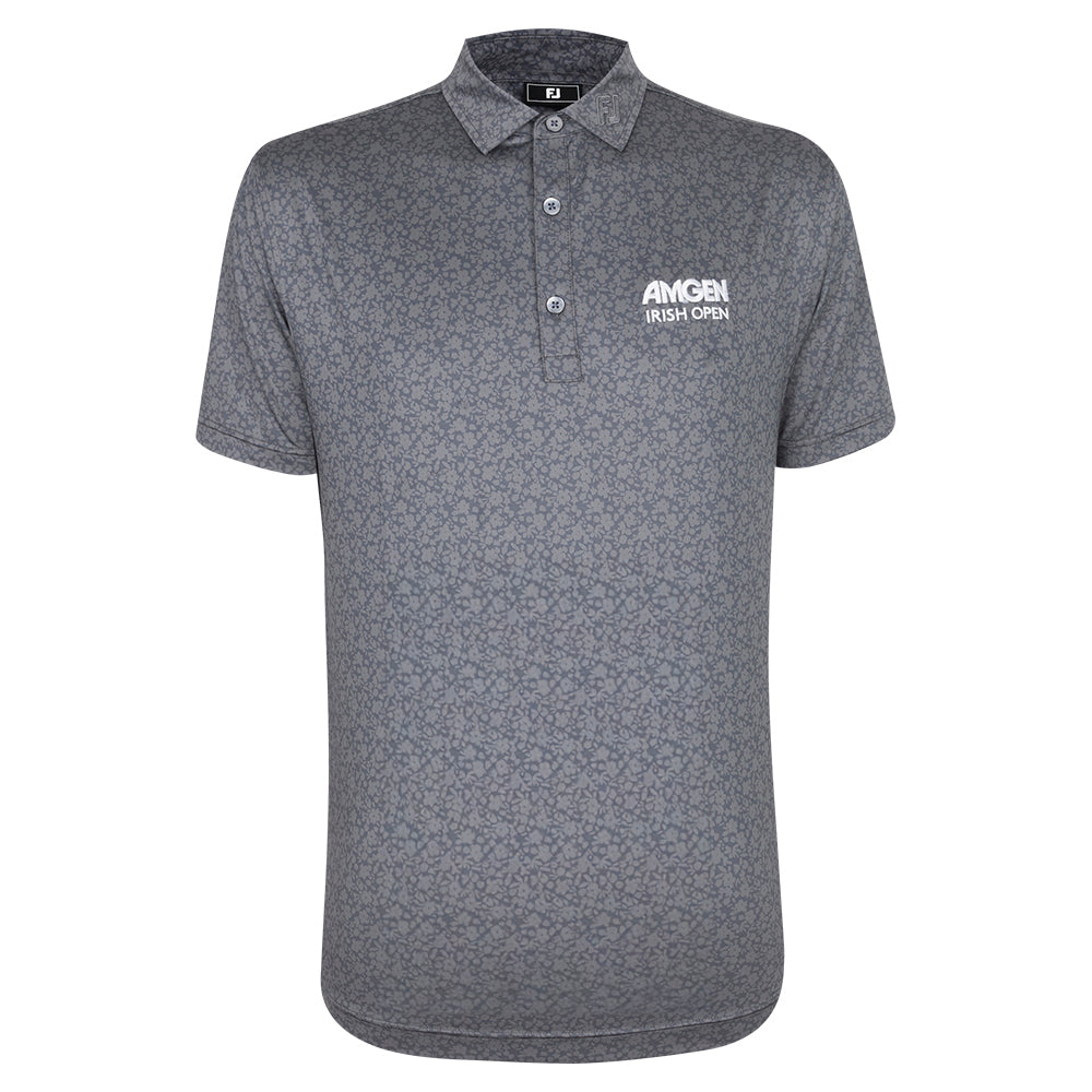 Amgen Irish Open FootJoy Men&#39;s Floral Print Grey Polo Shirt