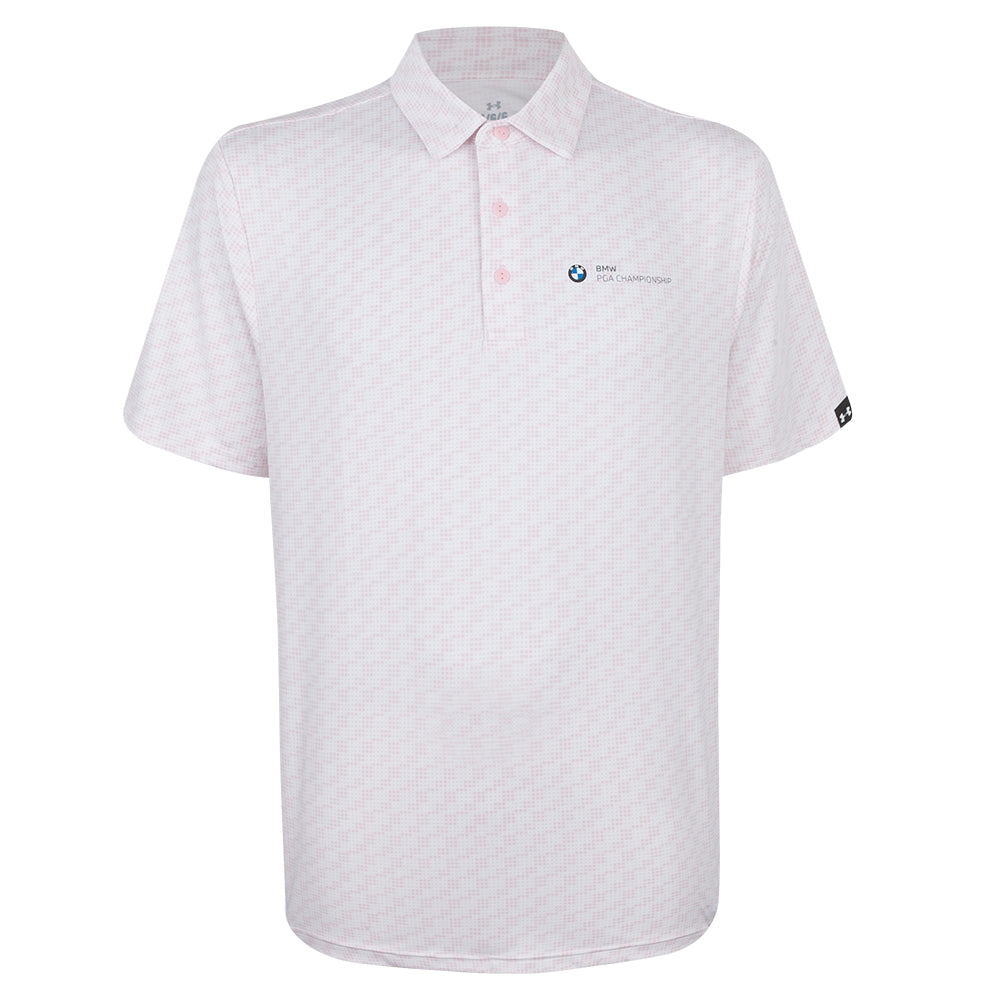 BMW PGA Championship Men's Under Armour Pink/White Pattern Polo Shirt