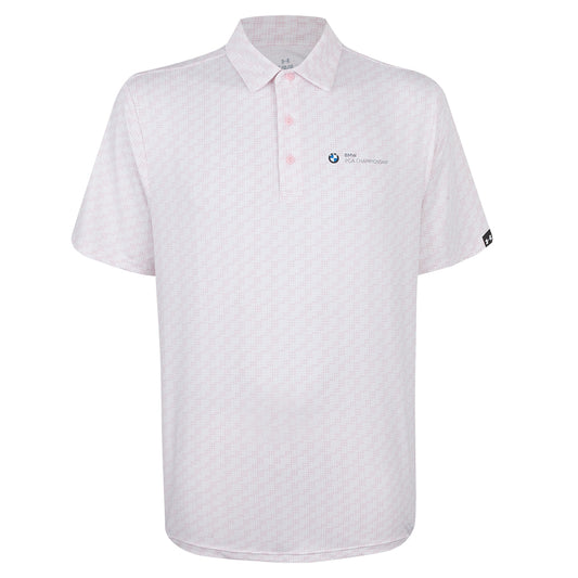 BMW PGA Championship Men's Under Armour Pink/White Pattern Polo Shirt