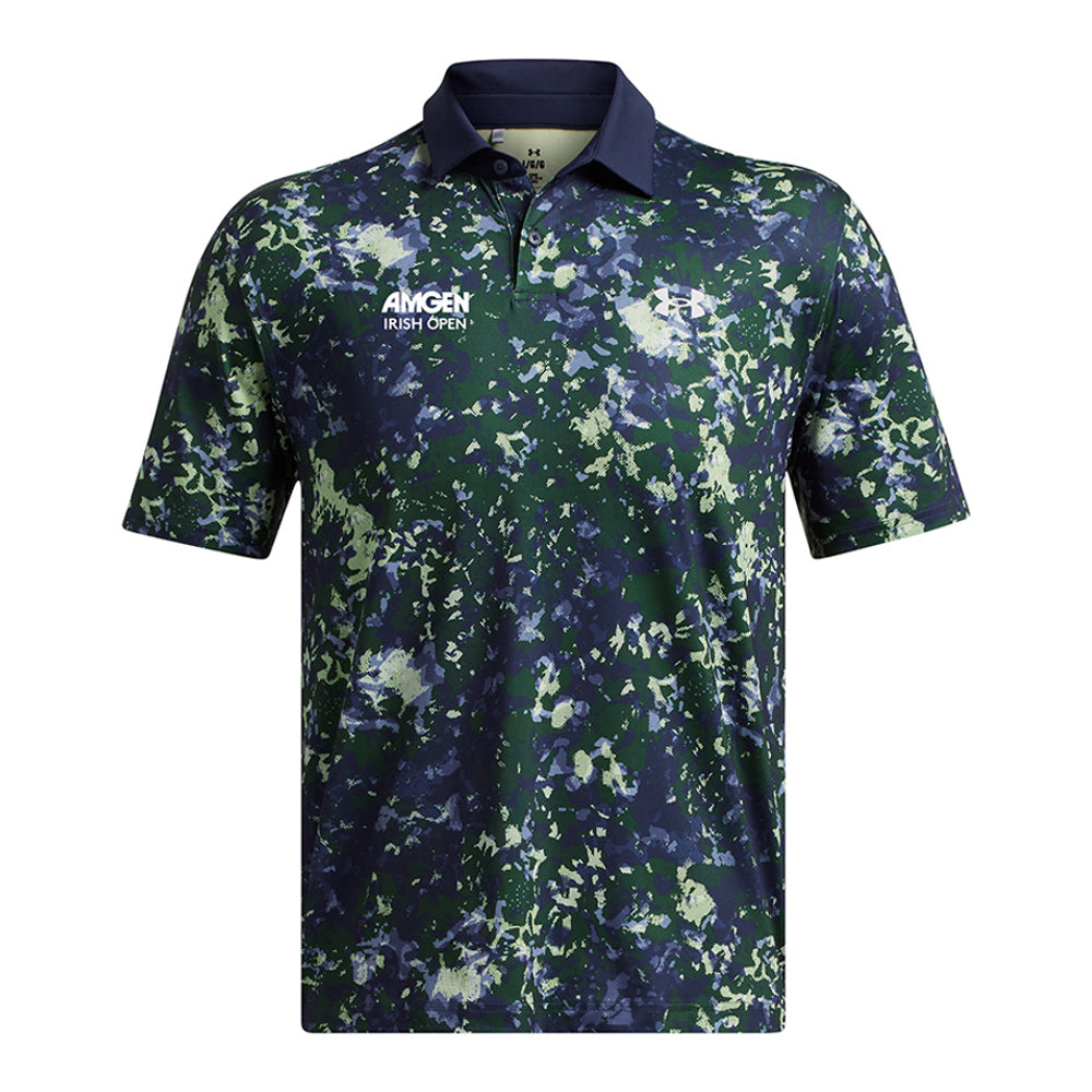 Amgen Irish Open Under Armour Men&#39;s Black Print Polo Shirt