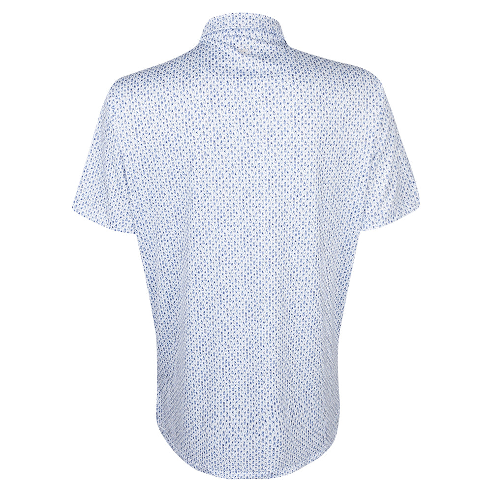 Amgen Irish Open Peter Millar Men&#39;s Pina Skullada Print Blue Polo Shirt