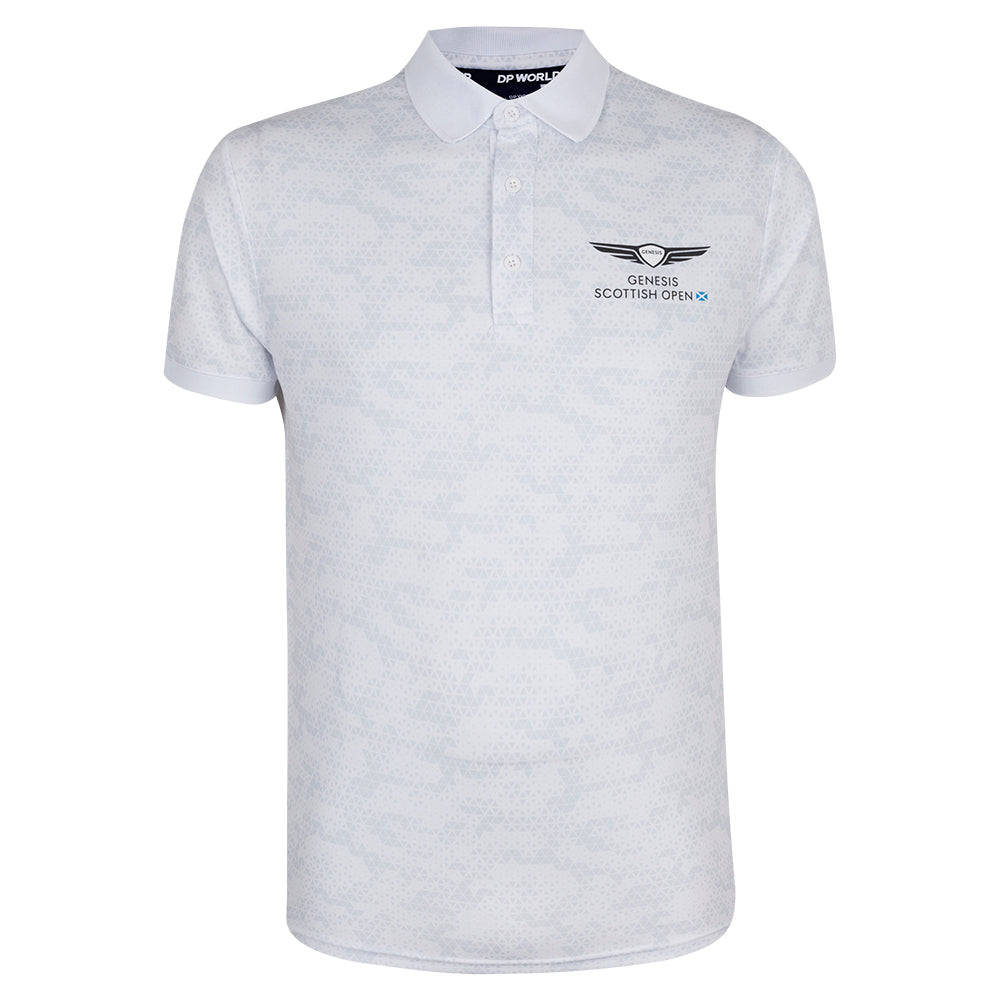 Genesis Scottish Open Men&#39;s White Camo Polo Shirt