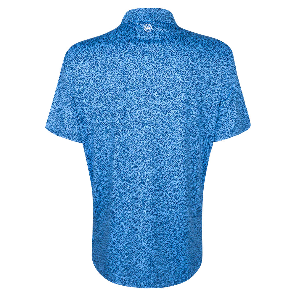 Amgen Irish Open Peter Millar Men&#39;s Luck of the Irish Blue Print Polo Shirt