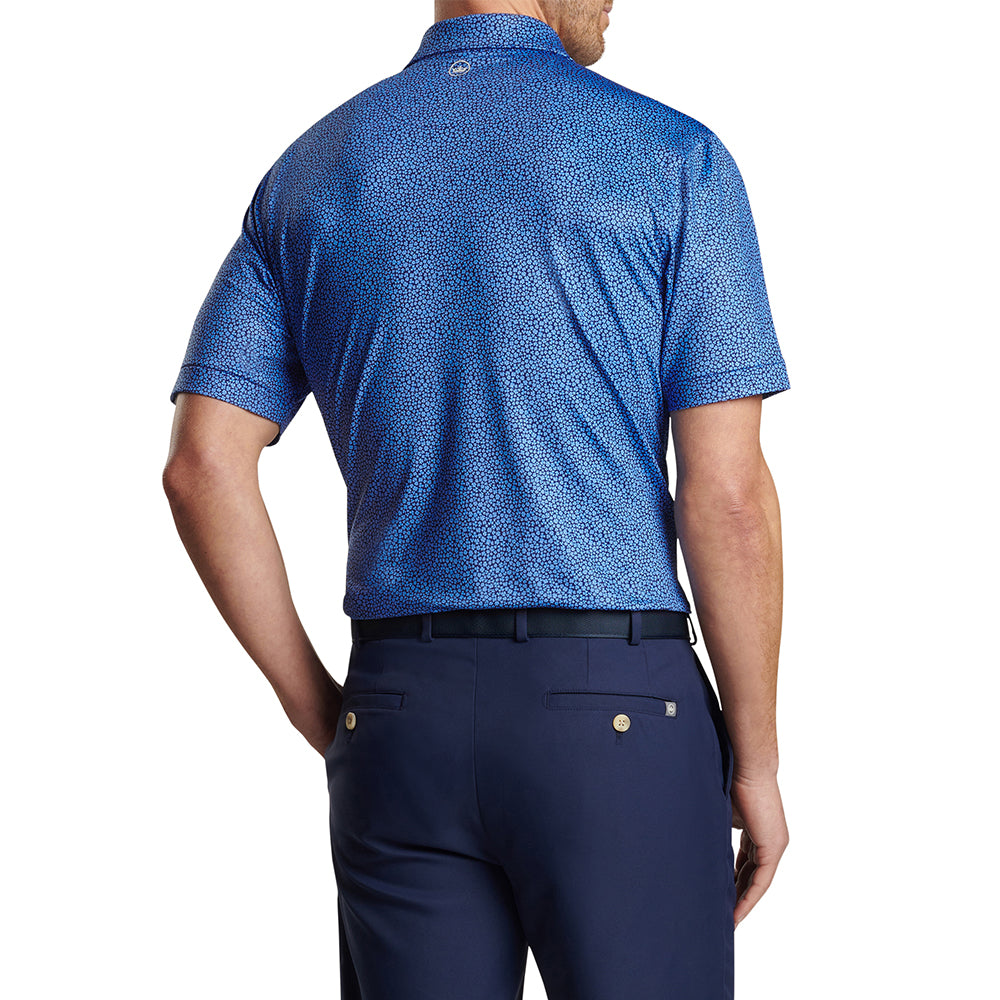 Amgen Irish Open Peter Millar Men&#39;s Luck of the Irish Blue Print Polo Shirt