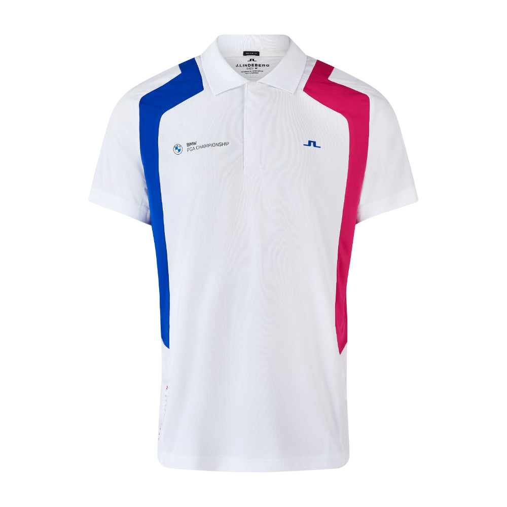 BMW PGA Championship J.Lindeberg Men&#39;s White Legacy Polo Shirt