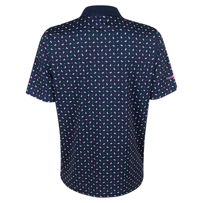 Amgen Irish Open Glenmuir Men's Navy Print Polo Shirt
