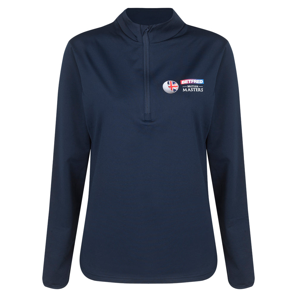 Betfred British Masters Women's 1/4 Zip Midlayer - Navy view 1