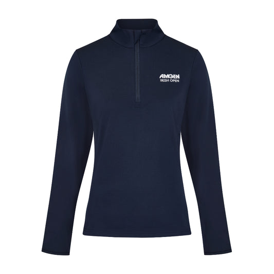 Amgen Irish Open Women's Navy 1/4 Zip Midlayer Front