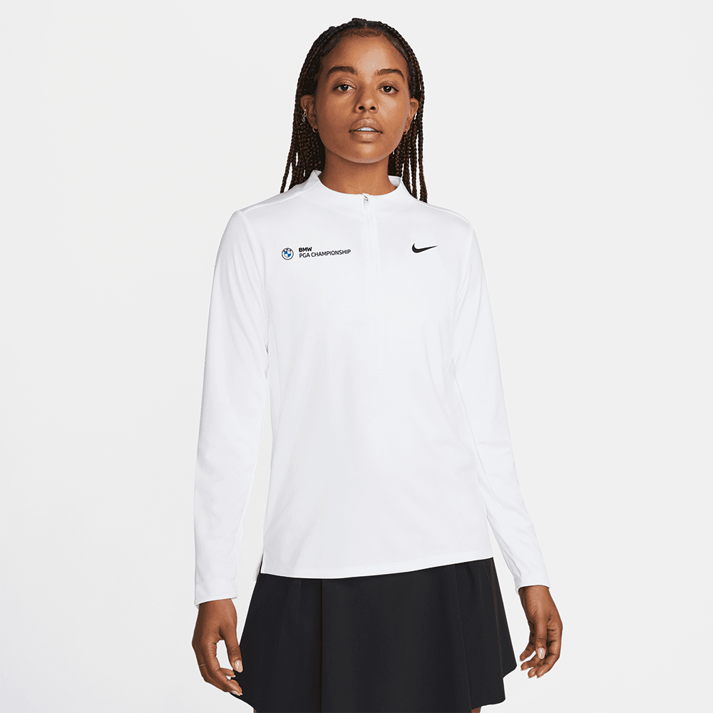 BMW PGA Championship Nike Women's White Half Zip Mid Layer