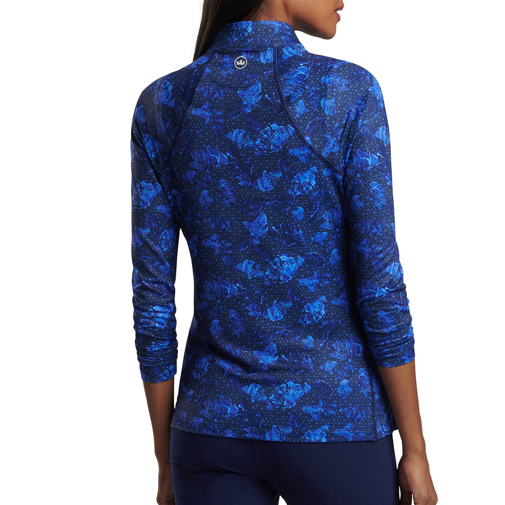 Amgen Irish Open Peter Millar Women's Blue Print 1/4 Zip Mid Layer