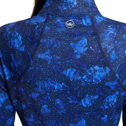 Amgen Irish Open Peter Millar Women's Blue Print 1/4 Zip Mid Layer