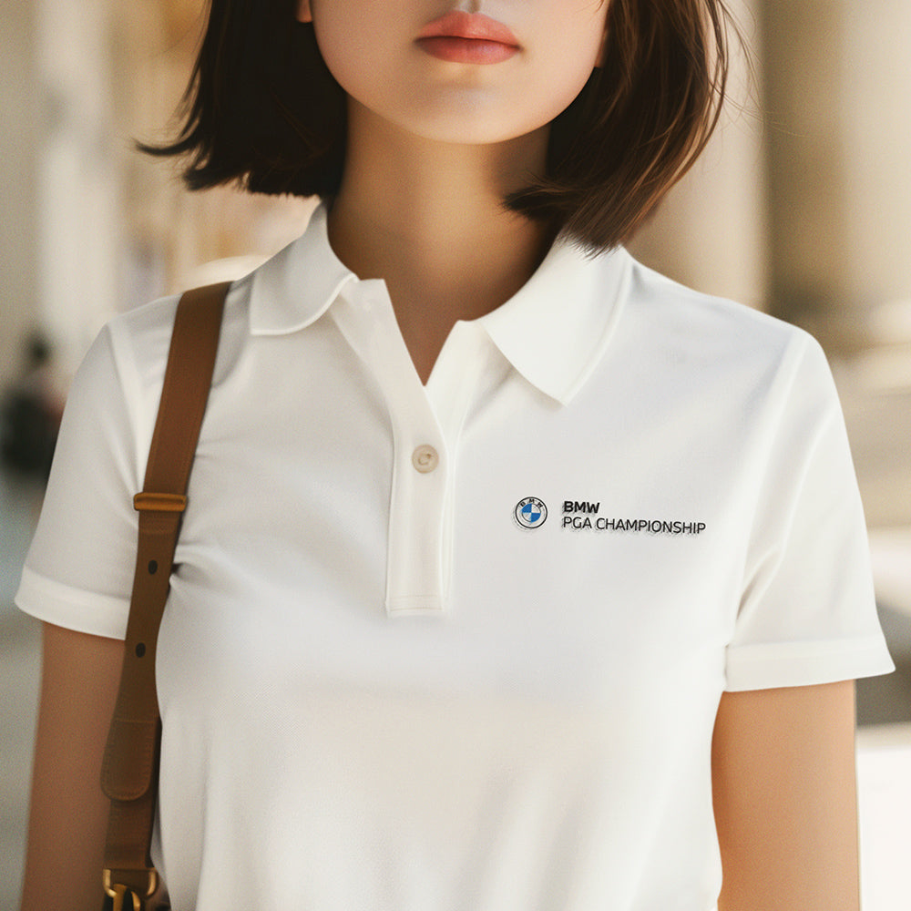 BMW PGA Championship Women's White Polo Shirt - Front