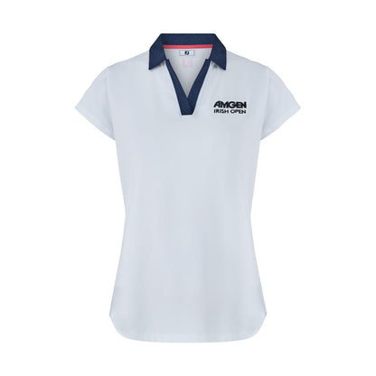 Amgen Irish Open FootJoy Women's White/Navy Polo Shirt
