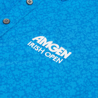 Amgen Irish Open FootJoy Youth Blue Floral Print Polo Shirt