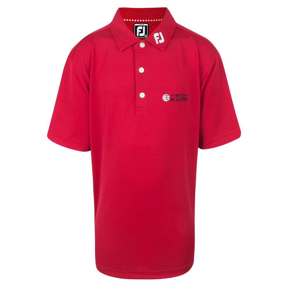 Betfred British Masters FootJoy Youth Red Polo Shirt view 1