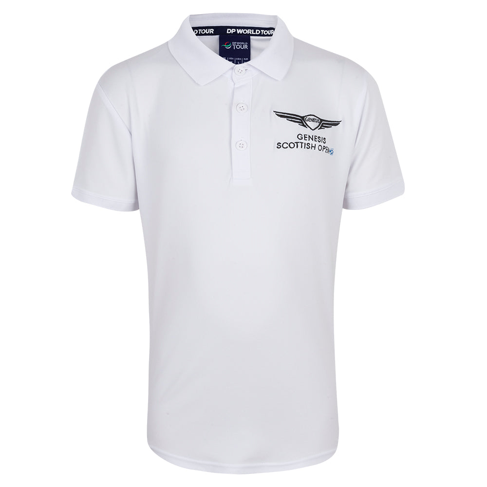 Genesis Scottish Open Youth White Polo Shirt Front