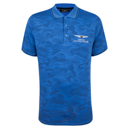 Genesis Scottish Open Glenmuir Men's Blue Camo Polo Shirt