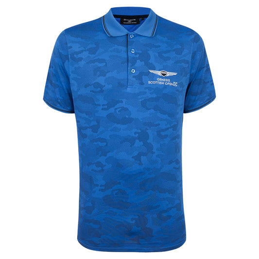 Genesis Scottish Open Glenmuir Men's Blue Camo Polo Shirt