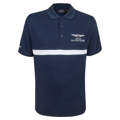 Genesis Scottish Open Glenmuir Men's Navy Striped Polo Shirt