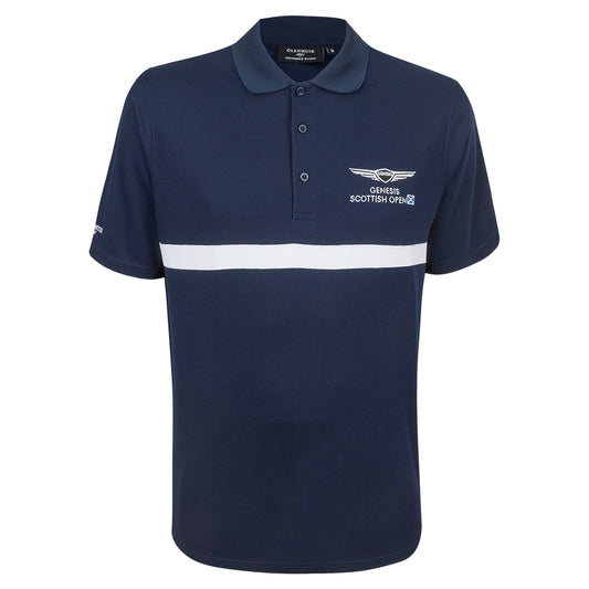 Genesis Scottish Open Glenmuir Men's Navy Striped Polo Shirt
