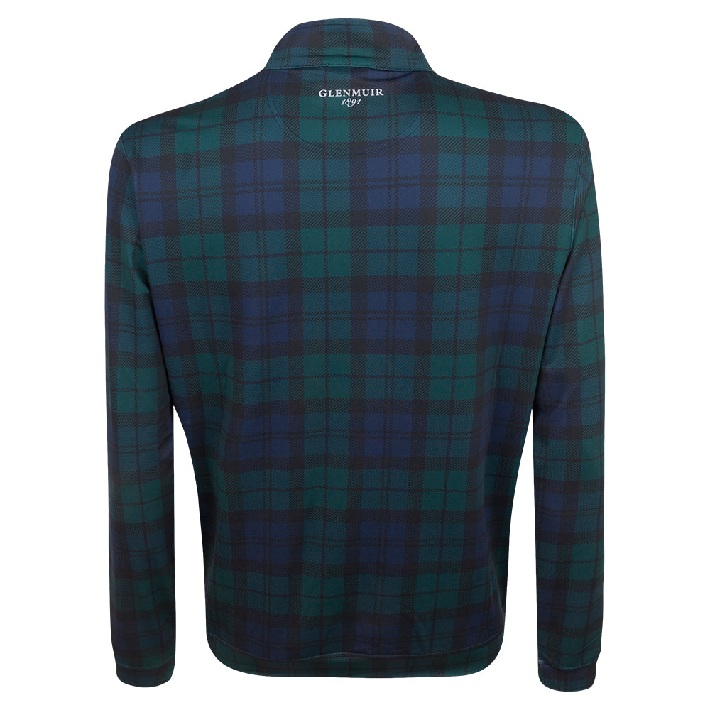 Genesis Scottish Open Glenmuir Men&#39;s Green Tartan 1/4 Zip Mid Layer