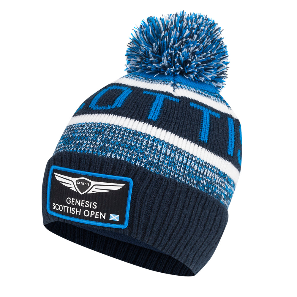 Genesis Scottish Open Unisex Blue Text Bobble Hat