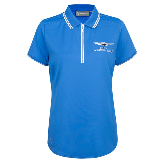 Genesis Scottish Open Glenmuir Women's Blue Zipped Polo Shirt